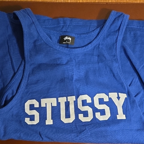 Stussy Cracked Royal Blue Tank with White Logo - Picture 4 of 5
